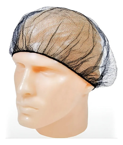 Kit 200 Touca Toquinha Redinha Preta Cabelo Cozinha Elastico