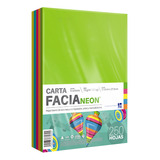 Papel Facia Neon Mix Carta - Paquete Con 250 Hojas