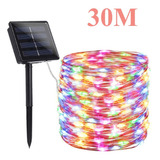 30m Pisca Pisca Fio De Fada Solar Led 300 Lâmpadas Colorida