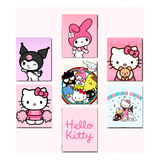 Cuadro Decorativo Hello Kitty Y Sus Amigos Album 7 Piezas 