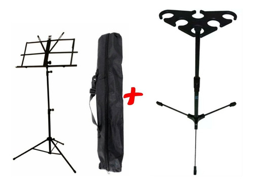 Kit Estante De Partitura +suporte Ask M6 Arara 6 Microfones 