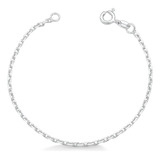 Pulseira Infantil Cadeado Curta 1,5mm Masculina Prata 925