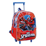 Mochila 12 Pulgadas Carro Spiderman Tech Wabro - 38214s Roja Color Rojo 38214