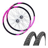 Rodas Aro 29 Mtb + Pneu Michelin K7 Gts Vercelli 36f Rosa