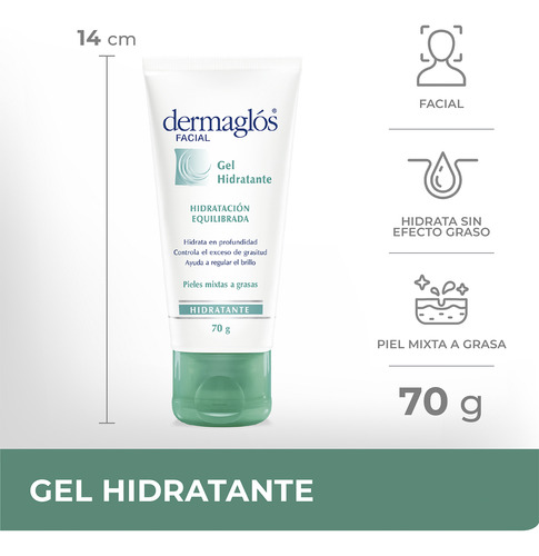 Dermaglós Facial Gel Hidratación Equilibrada Piel Mixta 70g