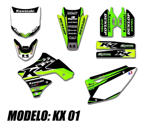 Kit Calcos Gráfica Kawasaki Kxf 250 2009 Al 2012 - Gruesas!