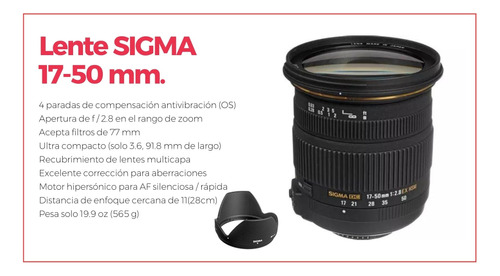 Sigma 17-50mm F/2.8 Usado Como Nuevo Almagro