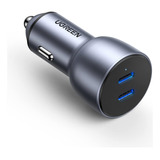 Cargador De Auto 40w Ugreen Doble Usb C Carga Rápida Pd 3.0