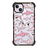 Funda Para iPhone 14 Plus Rosa Sharks Glossy Black-021