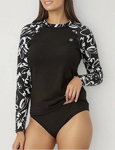 Hurley Camiseta De Traje De Baño Manga Larga Para Mujer | Envío gratis