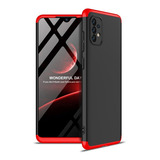 Carcasa Para Samsung A72 - 360° Marca Gkk + Hidrogel Color Negro Con Rojo