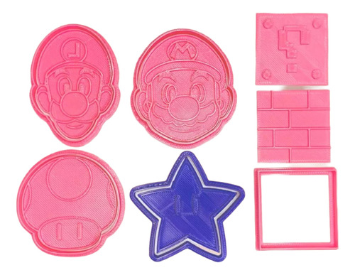 Set De Cortantes Y Sellos Mario Bross 9cm Cookie Kutter