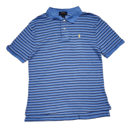 Playera Ralph Lauren Xchico Xs Azul Lineas