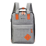 Mochila Escolar Para Laptop Antirrobo 3 Piezas Casual Viaje Color Gris