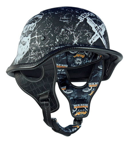 Casco 3/4 Negro P/moto Certificado Dot Rudos Biker Talla L