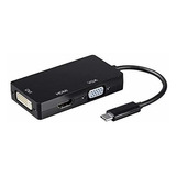 Adaptador Usb-c A Hdmi, Dvi Y Vga, 6in, Negro - Serie Consul