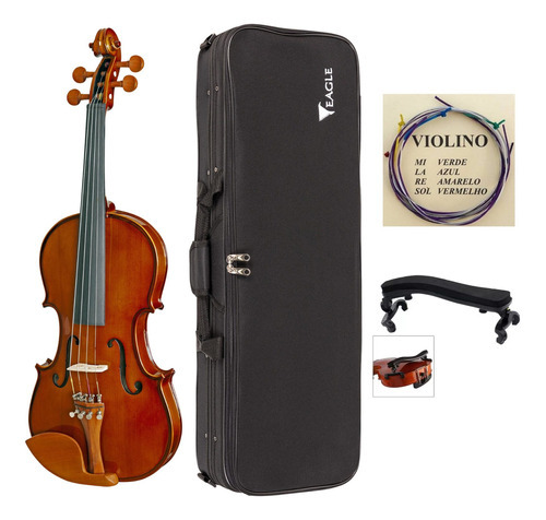 Kit Violino Eagle Ve441 Profissional 4/4+espaleira+brinde Cor Marrom