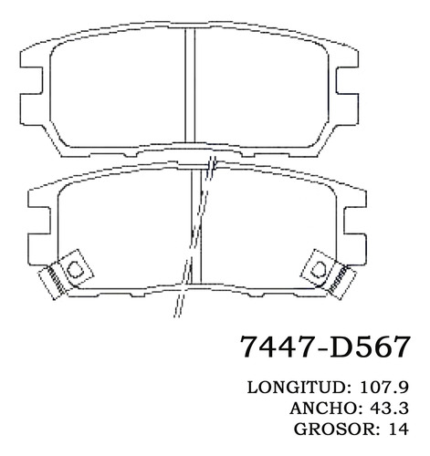 Pastilla De Freno Trasera Honda Prelude 93 Al 01 7447 Foto 2