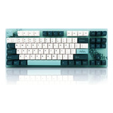 Teclado Mecanico 87 Teclas Rgb 80% - Celeste/negro/blanco