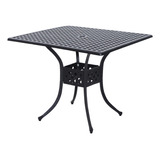 Mesa De Comedor Para Exteriores De Aluminio Fundido Negro