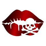 Sticker Reflejante Beso Labios Calavera Vinil Estampado Easy