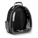 Mochila Transportadora Gato/ Perro Burbuja Transp. Negro