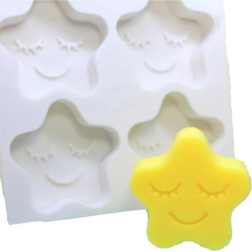 Forma Molde Silicone Sabonete Estrela Chuva De Amor 4 Cav