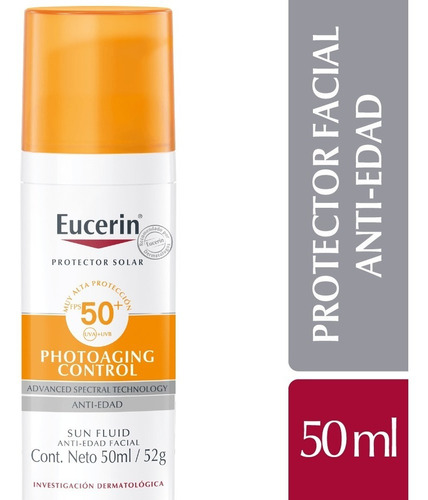 Eucerin Sun Photoaging Control Fluido Facial Antiedad Fps 50 X 50 Ml