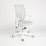 Silla De Oficina Alma White Con Brazos Regulables Rossi Color Gris Perla Material Del Tapizado Marathon