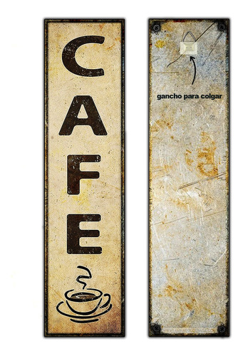 #08 - Cartel Decorativo Vintage - Café Coffee Bar No Chapa