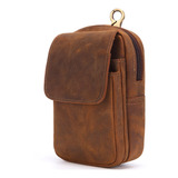 Hombre Pochette Bolso Cintura Cuero Genuino Portacelular