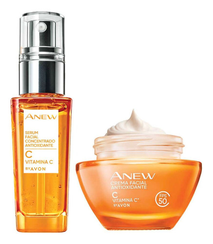 Set X2 Anew Vitamina C Crema Facial+serum Facial Antioxidant