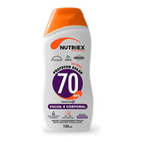 Protetor Solar Nutriex Profissional Fps 70 Protetor Solar Fps 70 Corporal E Facial Soldador 120ml De 120 Ml