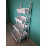 Escalera Organizador Juguetero Biblioteca Deco Blanca