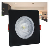 Spot Led Capa Preto 7w Direcionável Quadrado Luz Forte