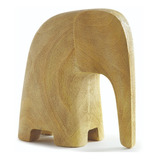 Escultura Contemporânea Elefante Em Resina Cor Madeira 12cm