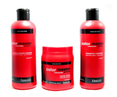 Kit Fidelite Color Master Shampoo + Acondic + Máscara Ph 4.5