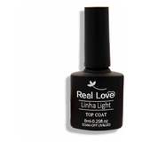 Top Coat Unha Gel Real Love Light 8 Ml Proteção Extra Brilho