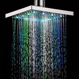 Moderno Led Cor Mudando Agua Brilho Cuadrado Forma Chuva Bat