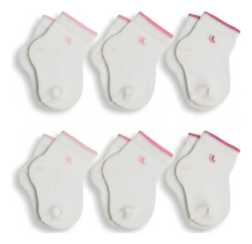 Meia Bebe Menina Lupo Infantil Kit 6 Pares Original Rn Full | MercadoLivre