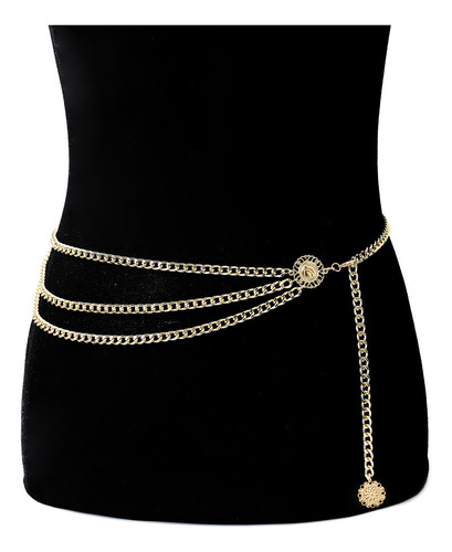 Cadena De Cintura Para Mujer Cadena De Discos Dorada Oro