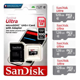 Kit 4 Cartão De Memoria Micro Sd 128gb Sandisk Para Câmera