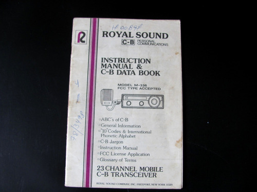 Manual Original Radio Px Py Royal Sound M336 Transceiver