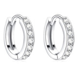 Arete Plata Arracada Zirconia Argolla Para Mujer S925 100%