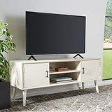 Mueble Para Tv Con Estantes De Madera Color Blanco De 50 In.