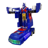 Camión Optimus Transformer Robot Carro Iluminacion Sonido