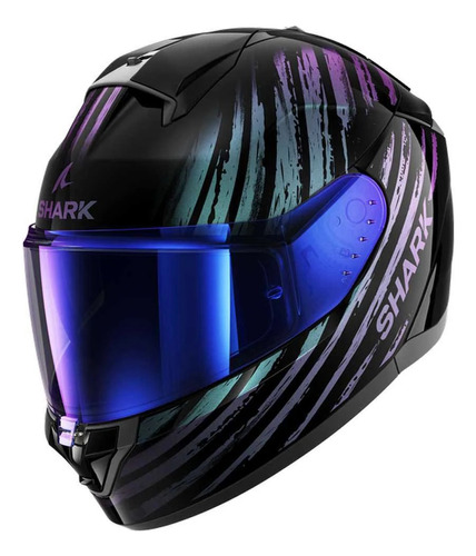 Casco Para Moto Shark Ridill 2 Assya Dama Negro / Morado Ece