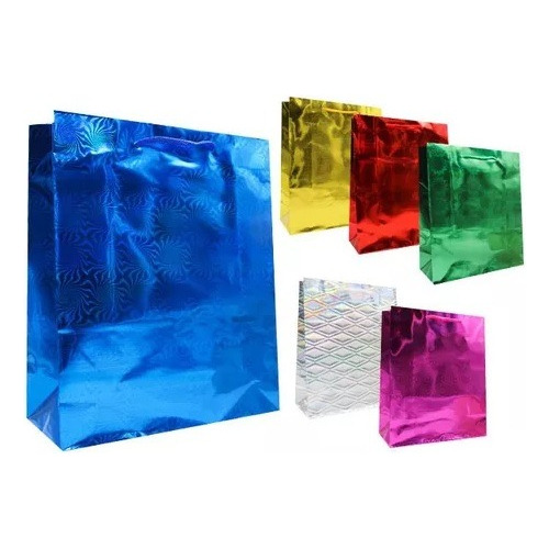 Bolsa Para Regalo Holografica  23x18x8 12 Und