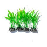 Plantas Artificiais Verde Aquário Decoração 4 Un 8cm 