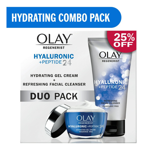 Crema Olay Duo - Hialurónico Con Peptide 24 + Limpiadora